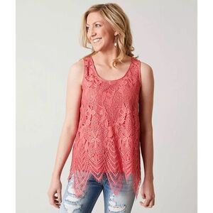 BUCKLE Daytrip Pink Chandelier Lace Tank Top
